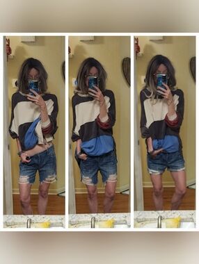 One Teaspoon Slouchy Bermuda Boyfriend Distressed Shorts